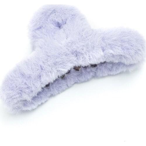 2021 Elegant Furry Hair Claws for Women Clamps Plush Hair Crab Moon Shape Hair Claw Clips Hair Crab Accessories Hairgrip