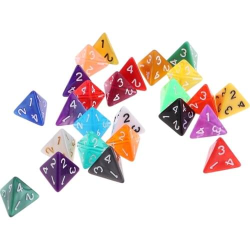 25x 4 Sided D4 Dice for Dungeons and Dragons DND Dice Card Games Props