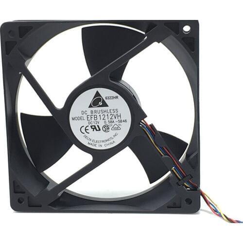 Delta Electronics EFB1212VHE R00 F00 DC 12V 0.72A 120x120x38mm 3-wire Server Cooler Fan