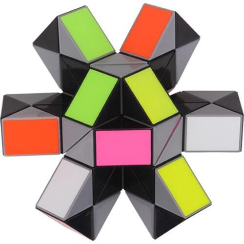 ZHISHENG 3D Colorful Magic Ruler 24/36/48/72 Segments Snake Twist Cube Speed Puzzle Educational Toys for Boys Children
