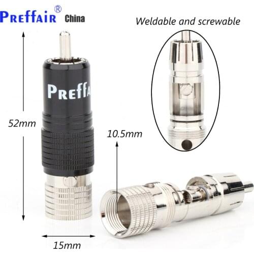 4pcs Rhodium plated RCA connector unsolder RCA connector screws locking RCA