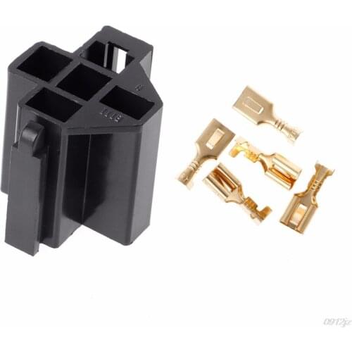 40A 5 Pin Relay Connector Socket with 5 x 6.3mm Terminals Car Truck Vehicle Relay Case Holder Power Supplies New Drop ship