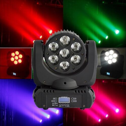 7x12W CREE RGBW 4in1 LED Beam Moving Head Light DMX512 9/16Channels 7x12W Led moving head lighting for DJ Concert Show Wedding