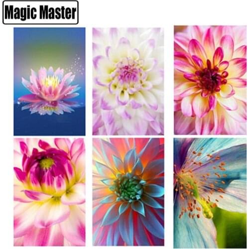 Diamond Painting 5D DIY Lotus Flowers Diamond Embroide Cross Stitch Home Furnishing home decor