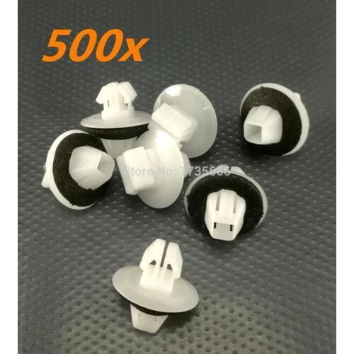 500x White Nylon Rocker Panel Moulding Clips With Sealer 90467-11063 ,77553-65D00 For Suzuki SX4 Grand Vitara For TOYOTA YARIS