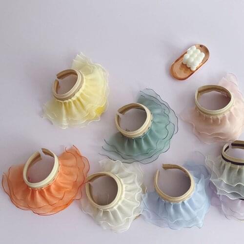 2021 Summer New Arrival Girls Fashion Candy Color Hats Kids Childrens Lace Kids Sunshade Straw Hat