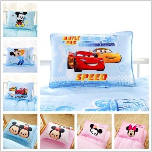 Disney Cartoon Cotton blue Mickey Mouse Lightning McQueen Kids Pillow Soft Baby Sleeping Head Rectangle Toddler Pillow 30x45cm