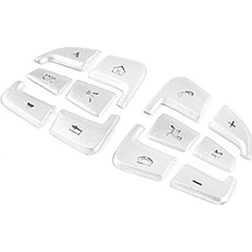 For Benz C V GLC Cl 2015-2020 Car Aluminum Steering Wheel Button Trim Cover Decoration Stickers Accessories