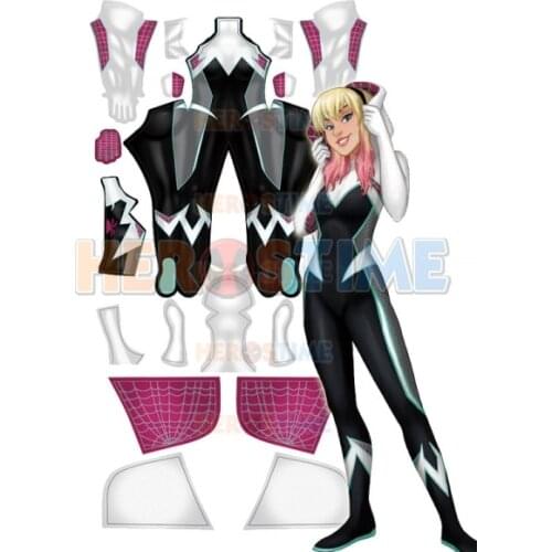 Adult Kids Gwen Cosplay Costume Zentai Superhero Bodysuit Suit Jumpsuits Halloween Costume for Party