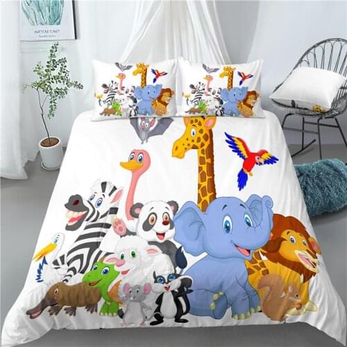 Home Living Luxury 3D African Animal Print 2/3Pcs Comfortable Duvet Cover PillowCase Bedding Sets Queen and King AU/EU/US Size