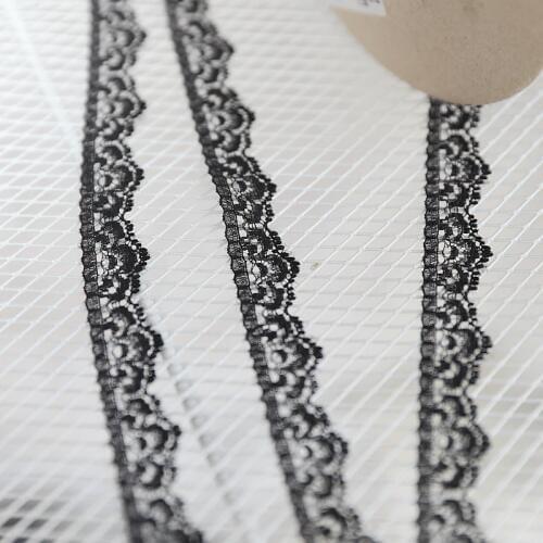 Hot sale Lace accessories black flower lace 1.7CM D1704