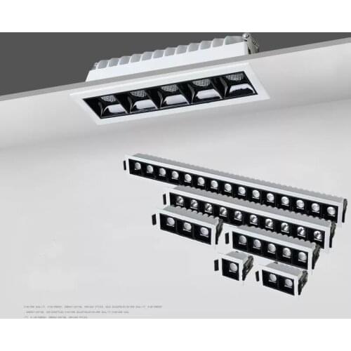 Creative indoor embedded LED linear light 2W/4W/6W/10W/20W. 110V 220V embedded dimmable spotlight