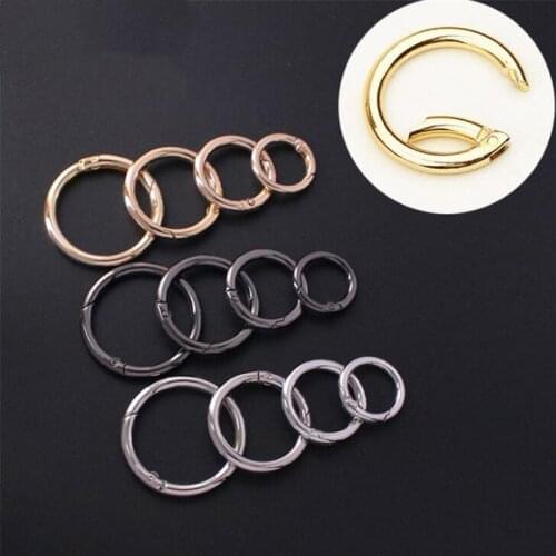 5pcs Round Keychain Spring O Rings Snap Clip Hook Binder Rings Buckle Fastener For DIY Jewelry Making Findings Accessories