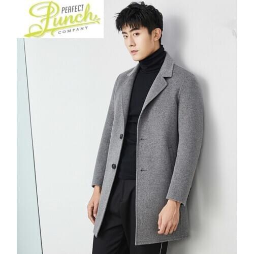 Wool Autumn Winter 100% Jacket Handmade Double-side Woolen Coat Men Streetwear Windbreaker Jackets MG-00-7097 MY1978