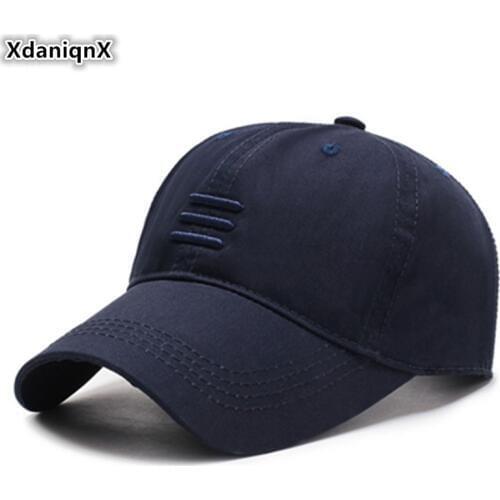 XdanqinX Autumn Adult Mens Cotton Baseball Cap Adjustable Size Embroidery Hat Snapback Cap Womens Ponytail Fashion Tongue Caps