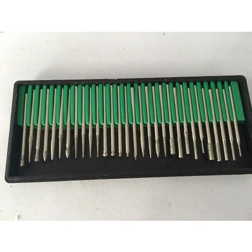 Jewellery making Diamond dental Burrs Set with 3mm shank diamond tip burs 30pcs/lot