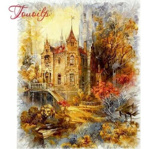 Cross Stitch Kit DIY Diamond Embroidery Oil painting Castle Full Square/round Diamond Painting Mosaic Home Decor