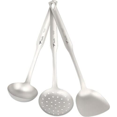 Keith PureTitanium Tableware Spoon Ladle Long Rice Soup Skimmer Cooking Spoons Scoop Handmade Titanium Kitchen Tool Set Ti8703