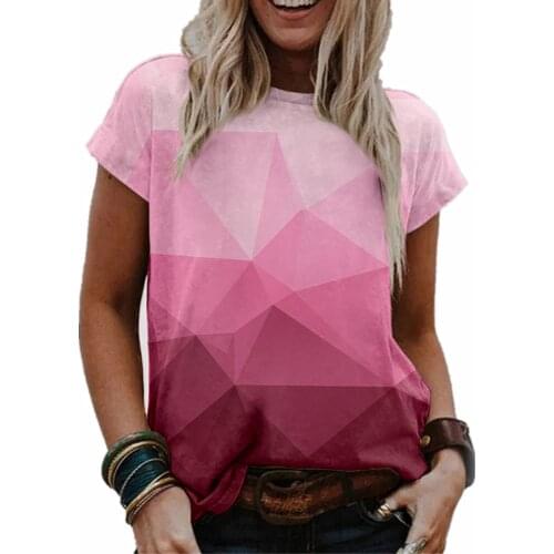 New Harajuku Woman Tshirts Plus Size Women Short Sleeve Geometry Printed O-Neck Tops Tee T Shirt Femme T-Shirts Mujer Camisetas