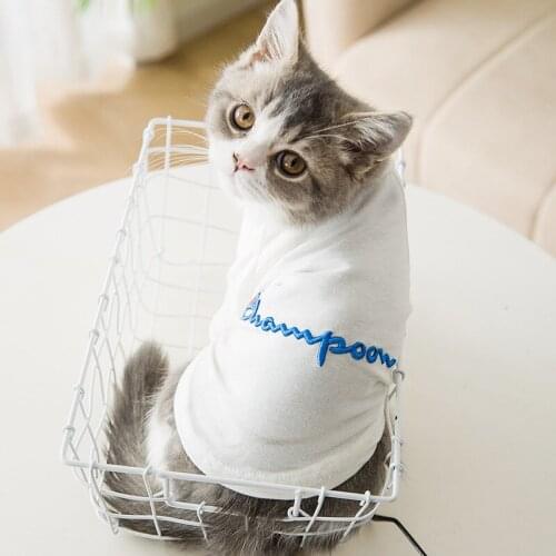 Pet clothes for small dogs cats spring summer Thin breathable vest T-shirt collar satchel cat dog clothing for chihuahua teddy