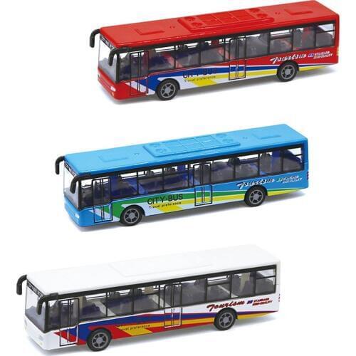High Simulation Toy Car Model 1:50 Diecast Plastic Pull-back Bus City Tour Bus ABS Car Model Toys Gifts For Children