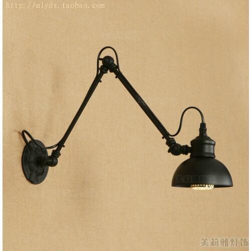 Loft Industrial adjustable long swing arm Wall lamp Fixture Vintage Edison bulb wandlamp lamparas de pared lights lampen sconce