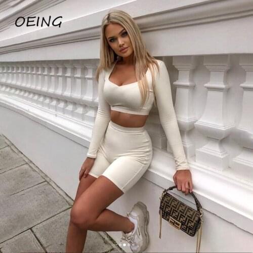 2021 Sport Leggings Sets Yoga 2 Piece Sets Long Sleeve Crop Tops and Shorts Workout Clothes for Women