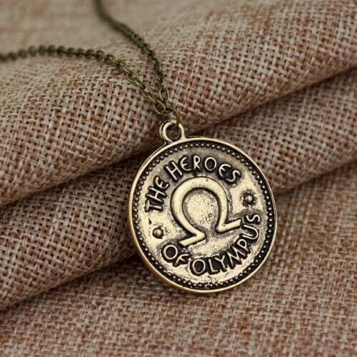 Vintage Movie Percy Jackson Camp Half Blood The heroes of olympus ivlivs Round Pendant Necklace With Chain 24pcs/lot