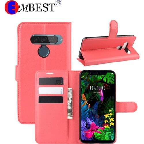 EMBEST Leather Wallet Flip Case Cover For LG G8S ThinQ With Stand Function For LG G8S ThinQ Cases Coque capa