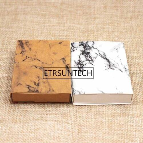 500pcs Marbling Design Shading Style Kraft Paperboard Drawer Box Necklace Earring Bracelet Display Pretty Box