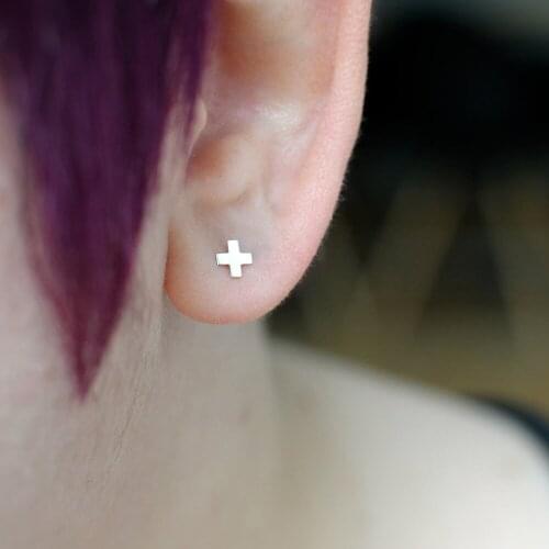 Women Minimalist 316L Stainless Steel X-Shaped Ladylike Ear Studs Elegant Rose Gold Gold Color Allergy Free Stud Earrings