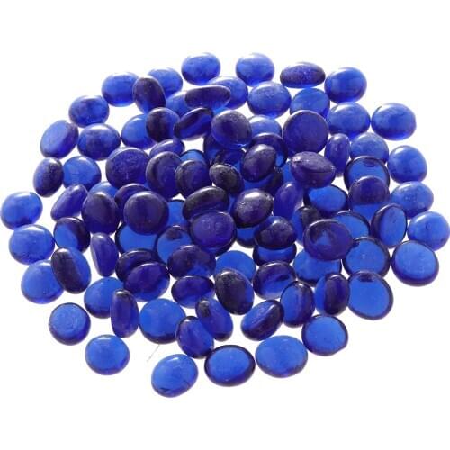 100Pcs Premium Glass Marbles Solid Aquarium Pebbles Vase Filler Crystal Beads Table Scatter Dark Blue