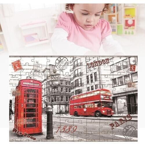 1000Pcs Adult Kids Jigsaw Puzzles Bus Building Street Game Toy DIY Wall Decor Intelligence Develop Toys