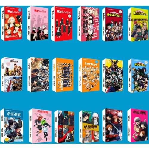 20 Boxes/lot Anime Demon Slayer Tokyo Avengers Jujutsu Kaisen Postcard Toy Magic Paper Lomo Card Collection Photo Gift