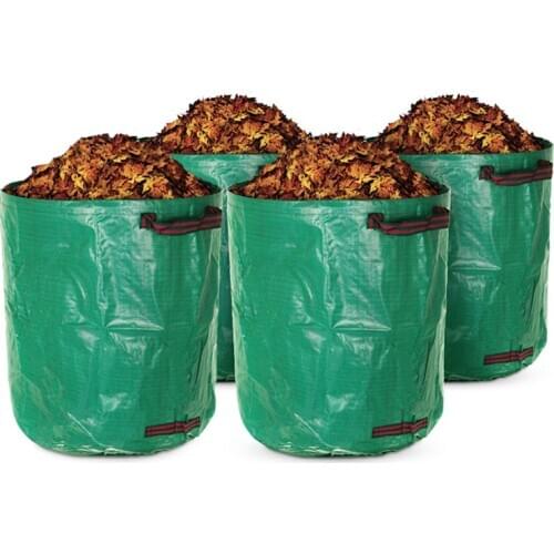 272L/300L/500L Large Capacity Heavy Duty Garden Waste Bag Durable Reusable Waterproof PP Yard Leaf Weeds Grass Container Storage