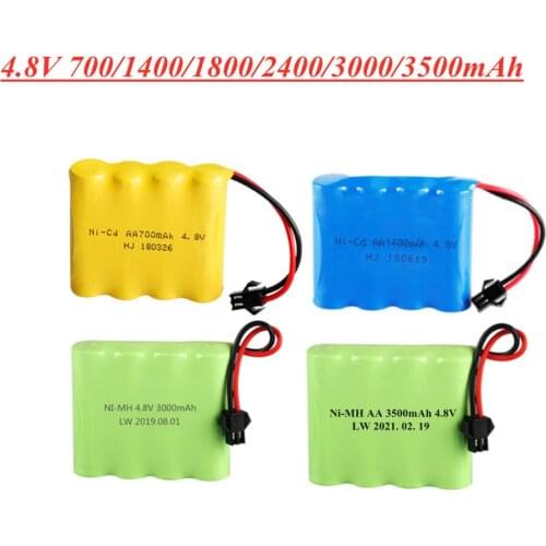 4.8V NI-MH NI-CD Battery 700mAh/1400mAh/1800mAh/2400mAh/3000mAh 3500mAh for RC Toys Cars Trucks Tank Guns Parts