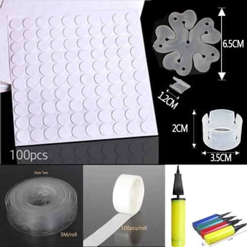 Balloon Accessories 5M Balloon Chain Ribbon Glue Dot Balloon Stand Clip pump Birthday Party Wedding Xmas Decoration Supplies