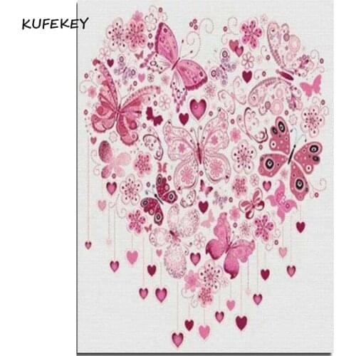 Butterfly heart 30x40 Wholesale 5d DIY Diamond Painting Home Decoration Rhinestone Wall Stickers diamonds Embroidery Needlework