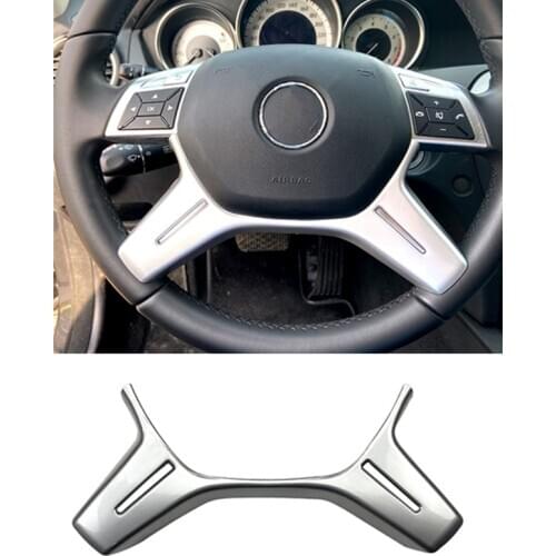 Car Silver ABS Steering Wheel Frame Trim Cover Sticker for Mercedes Benz C E GLK CLS M Class W204 W212