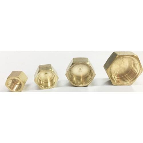 Free shipping 1/4" female Threaded Pipe Hex Head Brass Plug Pneumatics Hydraulics Fittings, copper fitting, copper plug