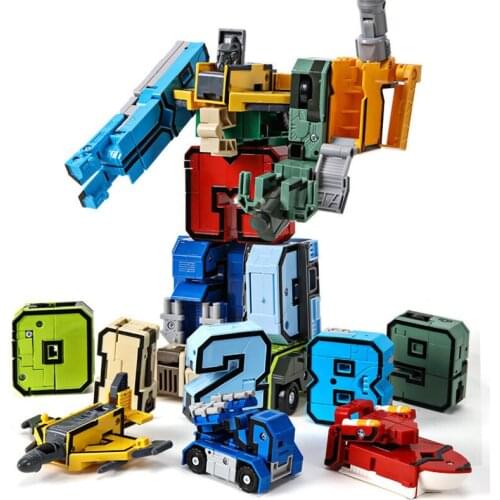 Digital deformable building block robot letter toy childrens puzzle assembling childrens toy