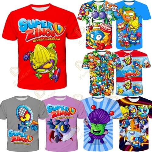 Boys and Girls Super Zings Clothes New Harajuku Style Classic Superzings Game 3d Printing T-Shirt Superthings Kids Baby Clothing
