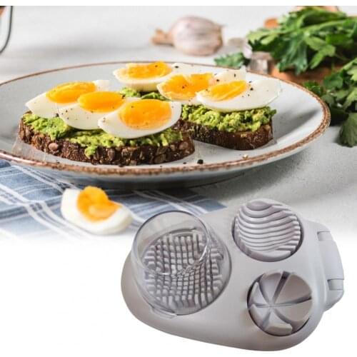 White Eggs Slicer Wear-resistant Easy to Clean Convenient 3 in 1 Egg Slicer for Kitchen Improve The Efficiency Of The Whisk