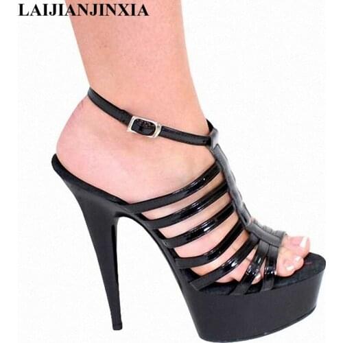 LAIJIANJINXIA New Studded Sandals Sexy High Heels Platform And Back Strap Women Summer Shoes Ladies Fashion Branded Sandalia
