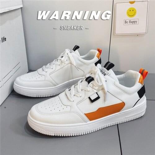 2021 New Men Leather Casual Shoes Platform Running Shoes Comfy Sports Outdoor Sneakers White Skateboard Shoes Chaussure Homme