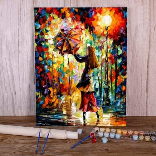 Rainy Mood DIY Paint By Numbers Package Acrylic Paints 40*50 Picture By Numbers Photo Decoration For Kids Art