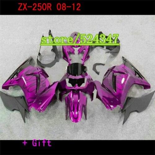 Fei-Venta al por mayor - de ABS set para for Ninja ZX250R kawasaki 250R 08 09 10 11 12 ZX 250 llama negro