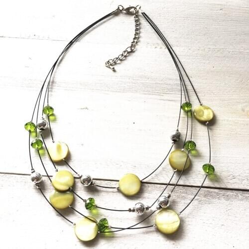 Color Gradient Necklace Moda Bohemian Plexiglass Luxury Fashion Accessories Mujer Naszyjnik Handmade Crystal Multilayer pendant