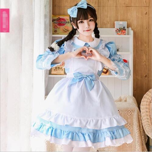 Cosplay Princess Dress Sweet and Lovely Cos Loli Halloween Tea Party Maid Dress Kawaii Vintage Lolita Dress