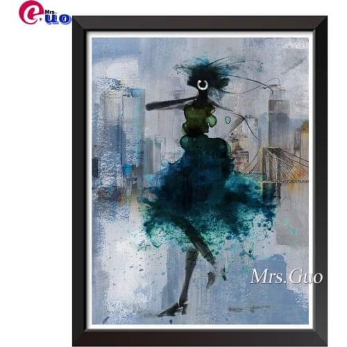 Full Square/Round Diamond Painting Abstract Woman 5D Diamond Embroidery Portrait Black girl Home Decor Diamond Art